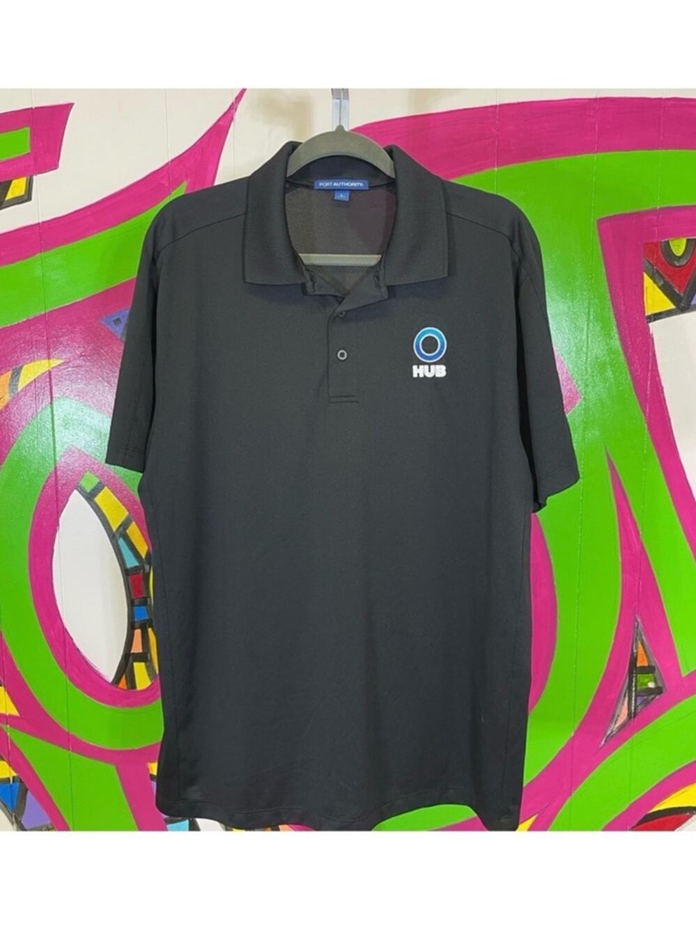 Port Authority, HUB Insurance Embroidered Logo Polo Shirt. Size Large.